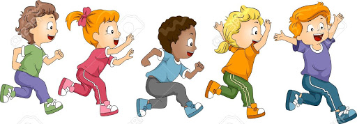 Clipart of young children running