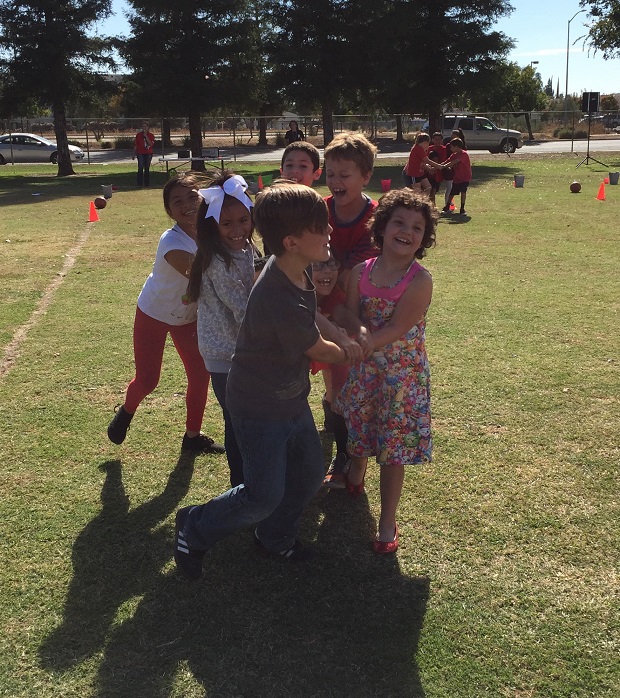 children doing P.E.