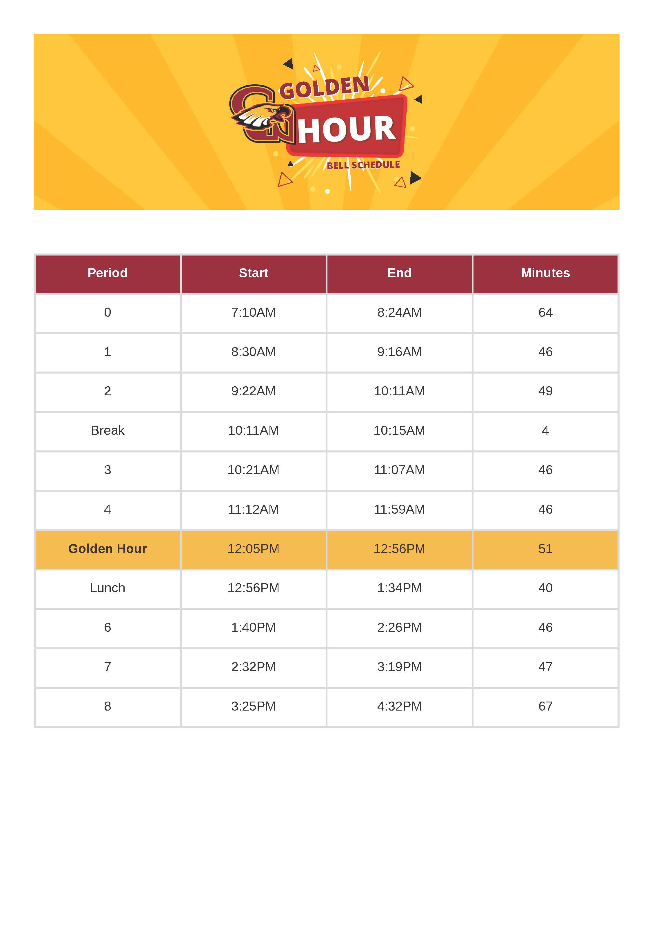 Bell Schedule