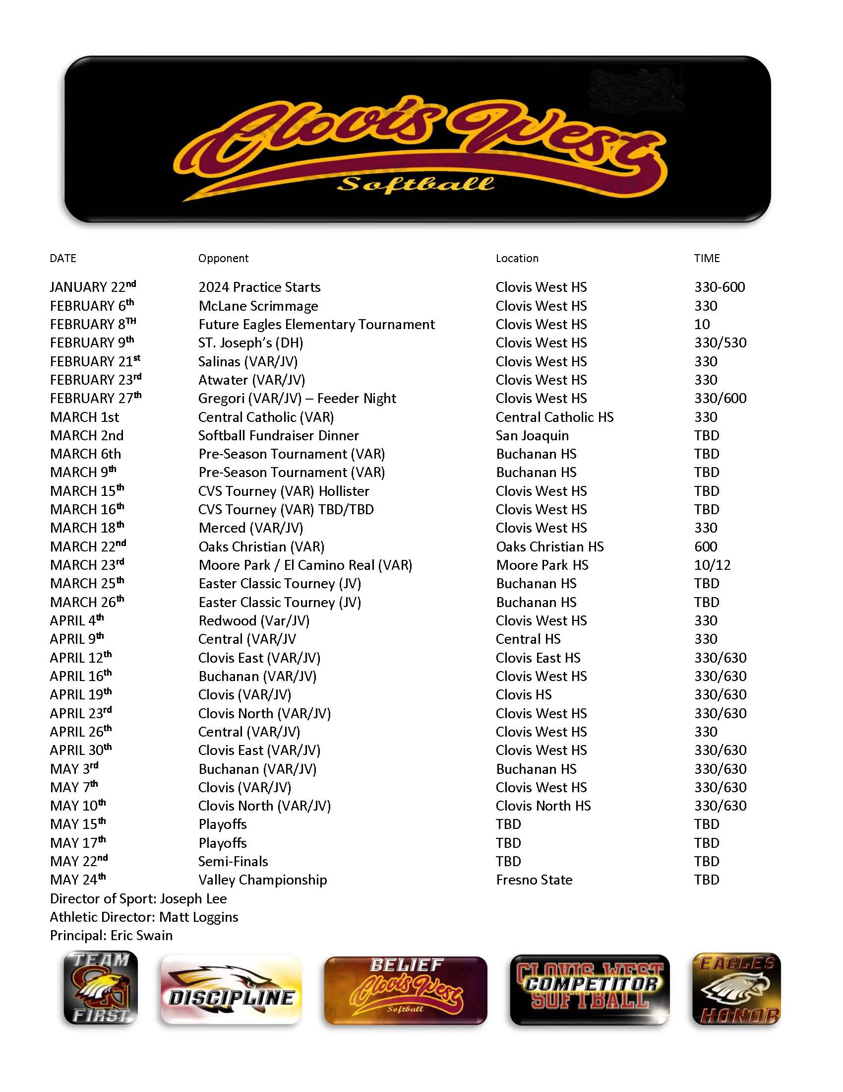 Varsity / JV Schedule