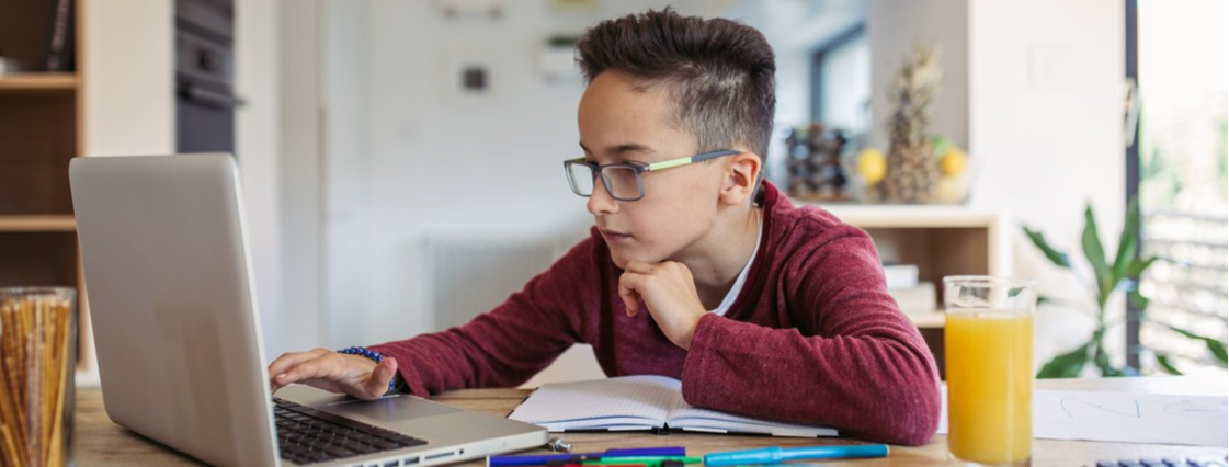 student at computer