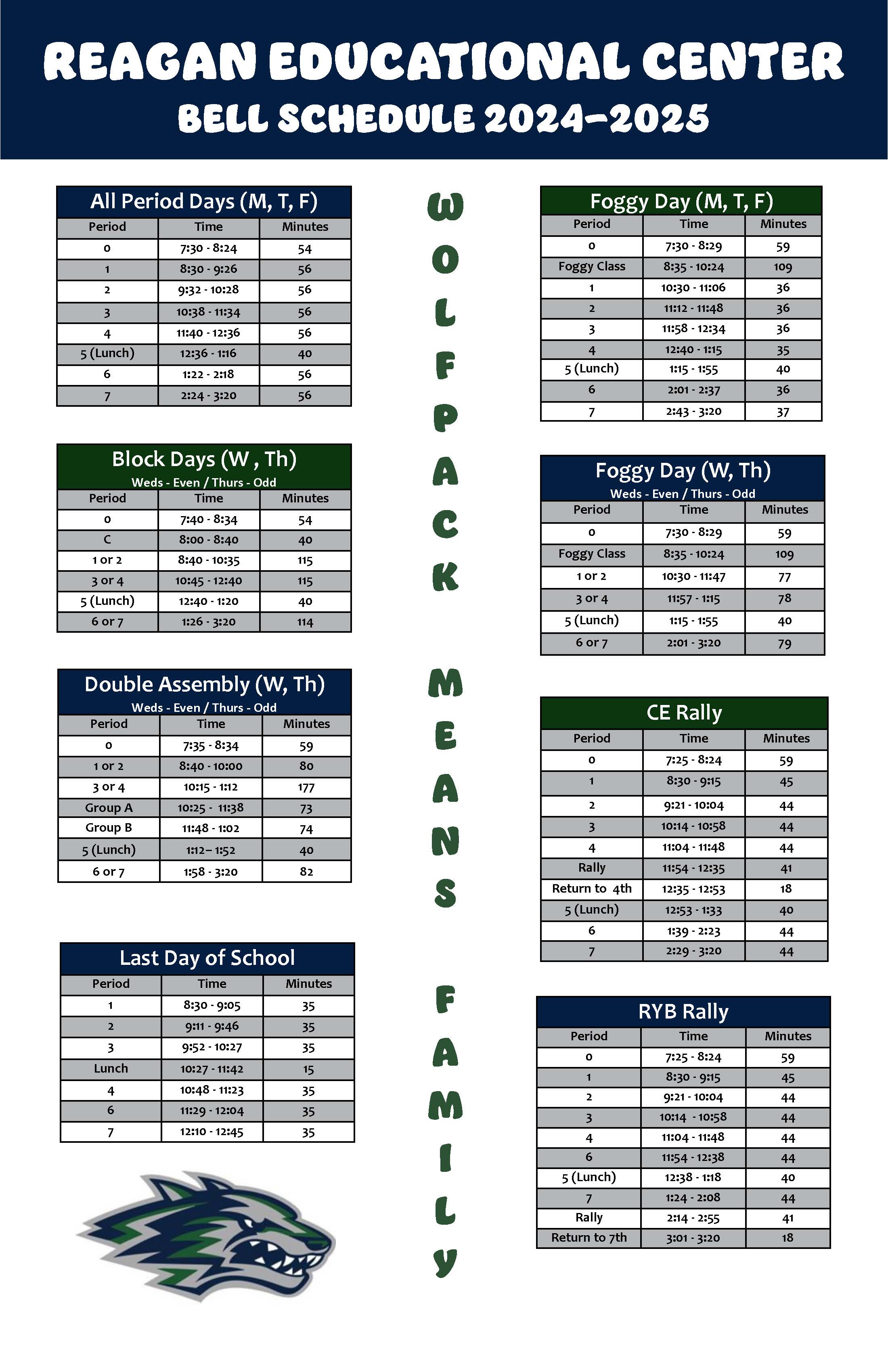 Bell schedule