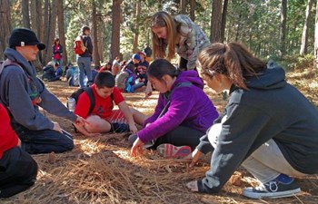 Science class outdoors