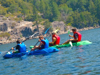 group in kayaks 