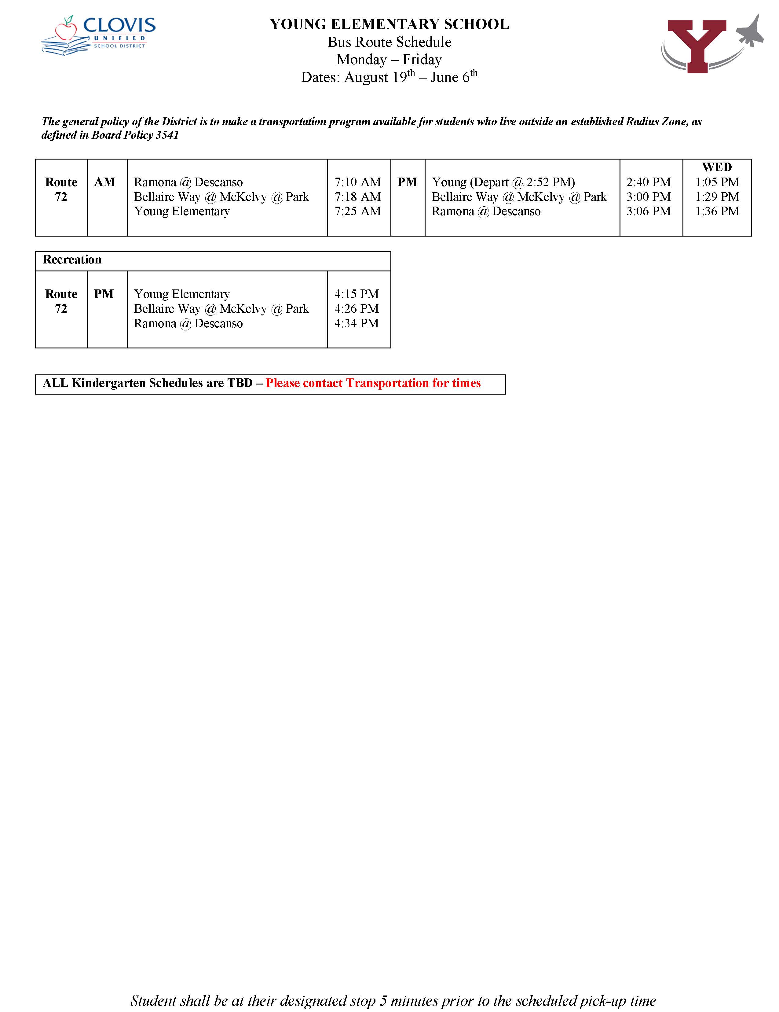 Image for: Bus Schedule 2024-25