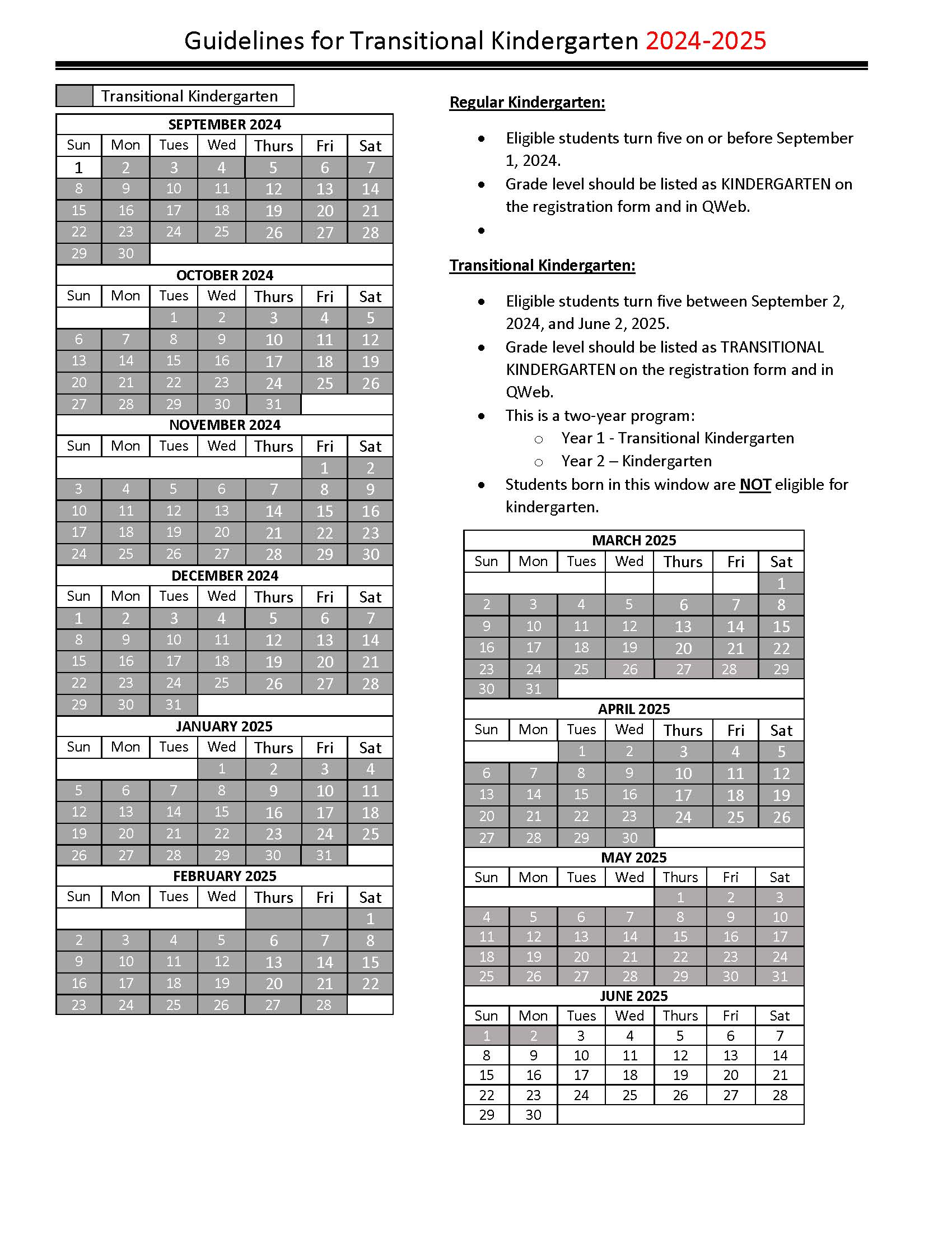 Image for: TK Registration Age Guildelines