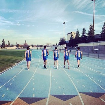 Running lanes on a track and field