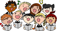 Students singing in a choir