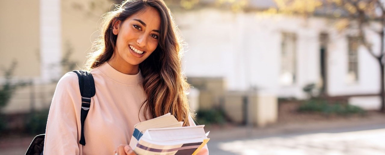 Female student with books