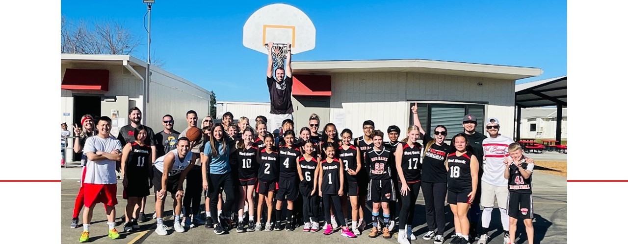 Staff vs students basketball