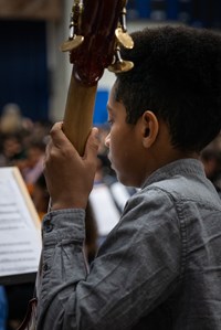 Student Playing a string instrument