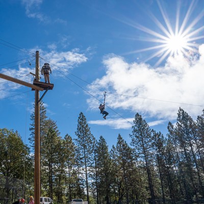 Student on the Zip Line