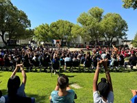 Fancher Creek students at Longhorns rally