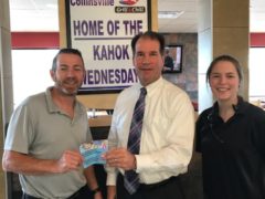 Collinsville Dairy Queen Presents Coupons to CHS Principal David Snider