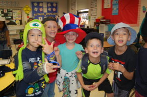 Renfro students wearing fun hats