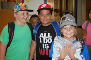 Renfro students wearing hats