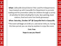 Reading Event in Caseyville Park Oct 14 11 am-3pm