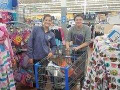 Students with shopping cart