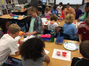 Maryville students experimenting with liquids