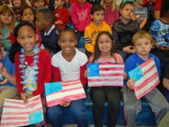 Students at Veterans Day Assembly