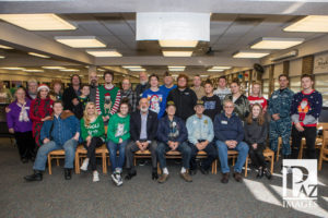 Group photo of veterans honored at Collinsville High School and their guests