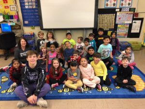 CHS Athlete Lutz poses with Caseyville students