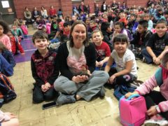 Caseyville Social Worker Anne Bauer with Students