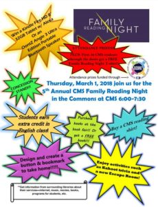 2018 CMS Reading Night Flier