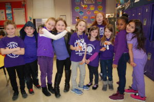 Renfro students wearing purple