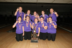 Team Photo of 2009-2010 State Champion Kahok Girls Bowlers