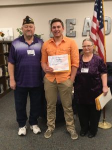 Voice of Democracy Winner Hunter Schrage with Mr and Mrs. Conn