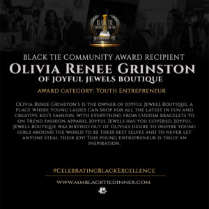 Award engraved for Olivia Grinson