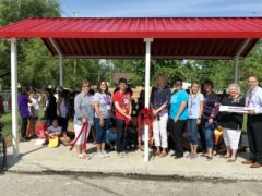 Kreitner Students and Staff in Outdoor Pavilion