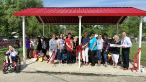 Kreitner Students and Staff in Outdoor Pavilion 