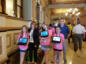 DIS students in Springfield with Rep Stuart and teacher Jason Watts