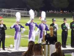 Marching Kahoks with 3A Trophy