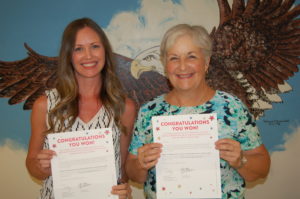 Sarah Owen and Dorothy Joyce with certificates