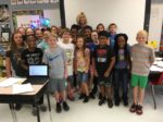 Webster 4th Grade Teacher Susie Benson with Class