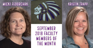 Fedorchak and Trapp are Sept 2018 CHS Faculty of the Month