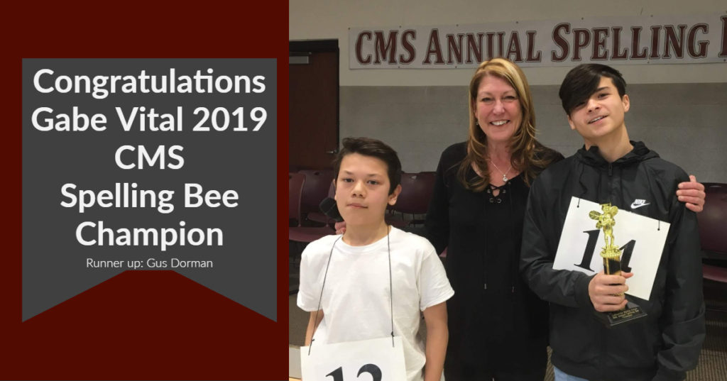 2019 CMS Spelling Bee Winners