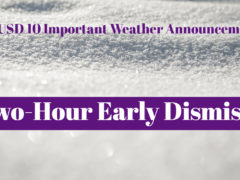 Early Dismissal January 11, 2019 Due to Expected Weather