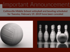 CMS Bowling & Volleyball on 2/19/19 Canceled Due to Weather