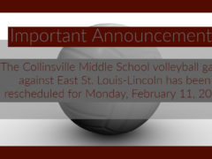 CMS Volleyball Game Rescheduled for 2-11-19