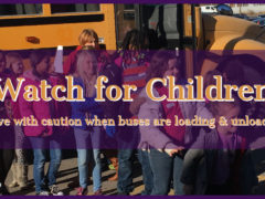 Graphic of children exiting bus