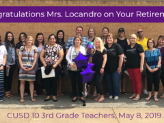 Group photo of third grade teachers with Locandro