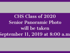 Class of 2020 Senior Panoramic Photo is September 11