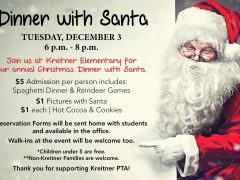 CUSD Families Invited to Kreitner Dinner with Santa