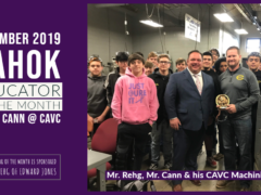 CAVC's Mr. Cann is November 2019 Kahok Educator of the Month