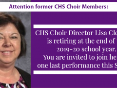 CHS Assembling Alumni Choir to Honor Mrs. Cleveland in Spring 2020