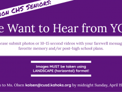 CHS Seeking Photos/Videos From Class of 2020